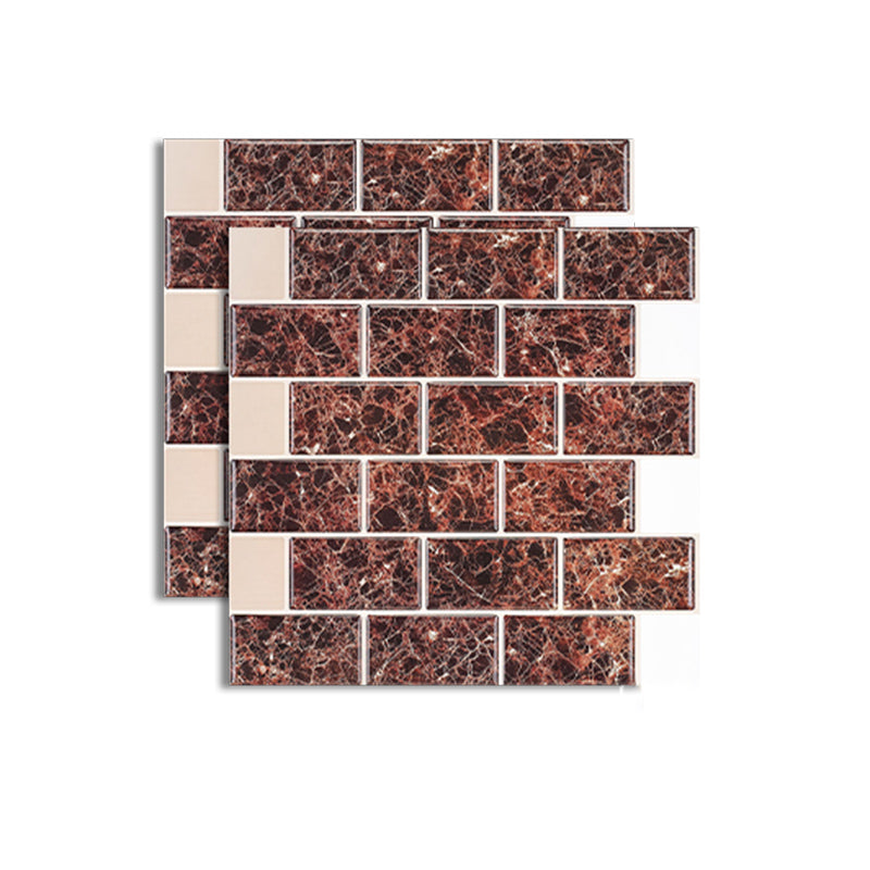 Pattern Matte Color Stone Peel and Paste Mosaic Tile Peel and Paste Tile Set of 2