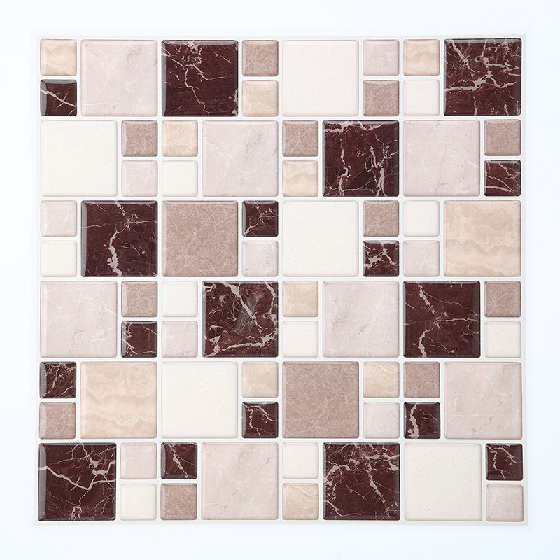 Pattern Matte Color Stone Peel and Paste Mosaic Tile Peel and Paste Tile Set of 2