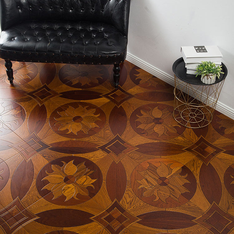 Indoor Laminate Floor Teak Wooden Medium Geometric Waterproof Laminate Floor