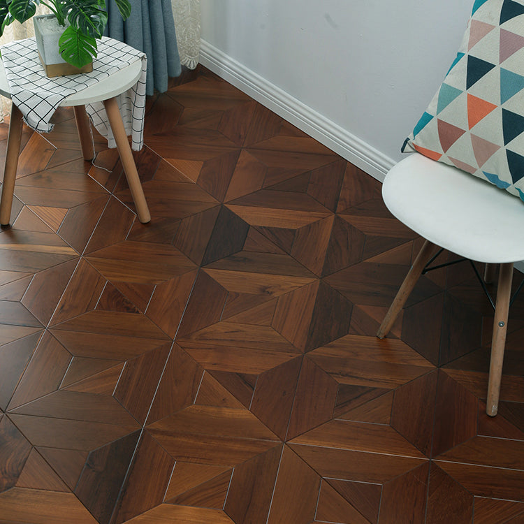 Indoor Laminate Floor Teak Wooden Medium Geometric Waterproof Laminate Floor