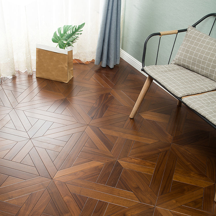 Indoor Laminate Floor Teak Wooden Medium Geometric Waterproof Laminate Floor