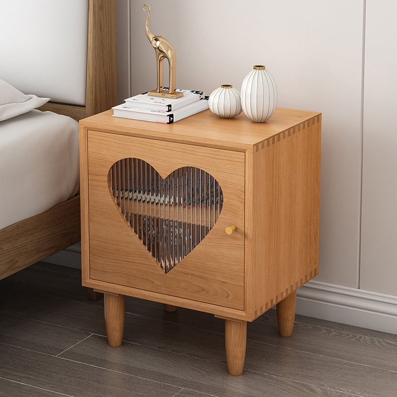 Contemporary Wood Bedside Cabinet Antique Finish Bed Nightstand