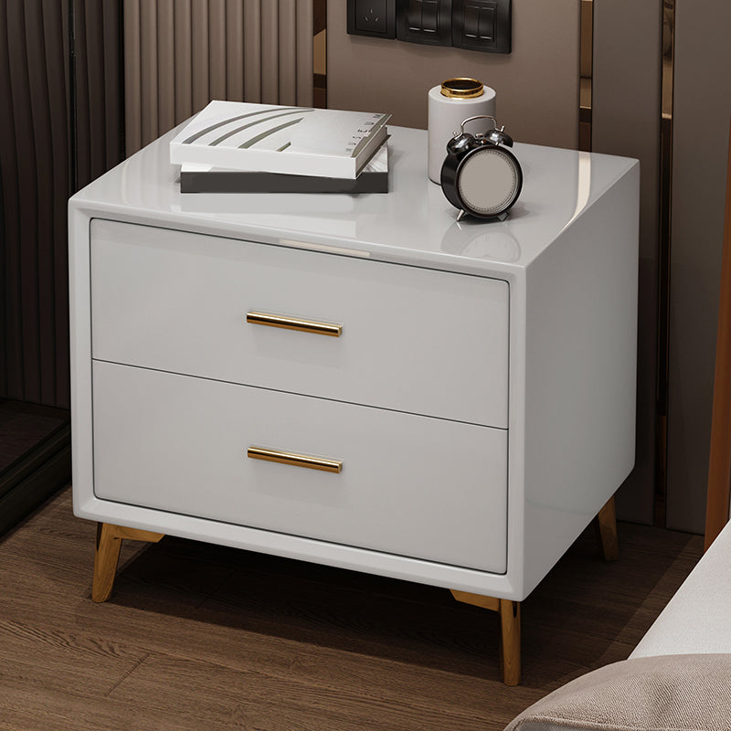 Glam Accent Table Nightstand Drawer Storage Bed Nightstand with Legs