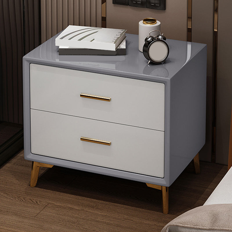 Glam Accent Table Nightstand Drawer Storage Bed Nightstand with Legs