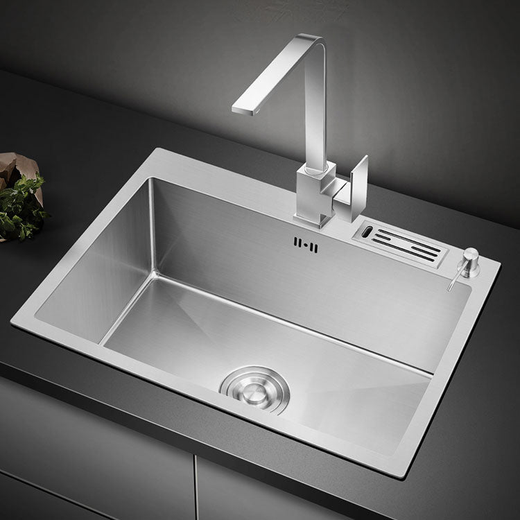 Drop-In Kitchen Sink with 2 Holes Stainless Steel Single Bowl Sink