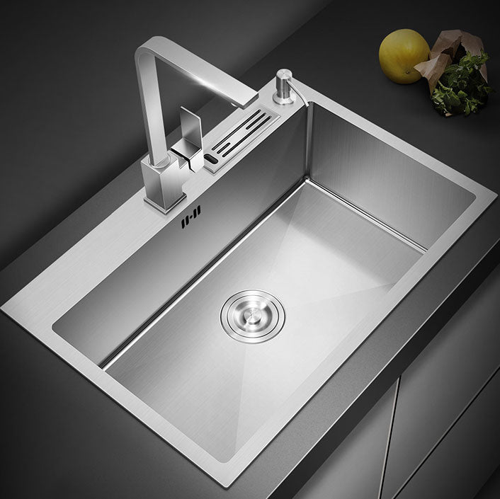 Drop-In Kitchen Sink with 2 Holes Stainless Steel Single Bowl Sink