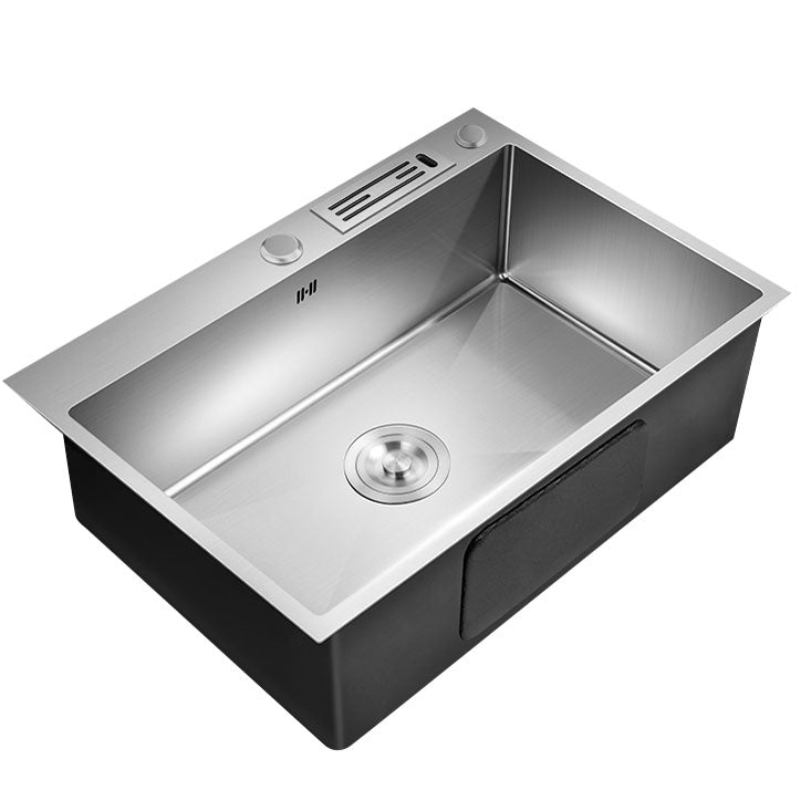 Drop-In Kitchen Sink with 2 Holes Stainless Steel Single Bowl Sink