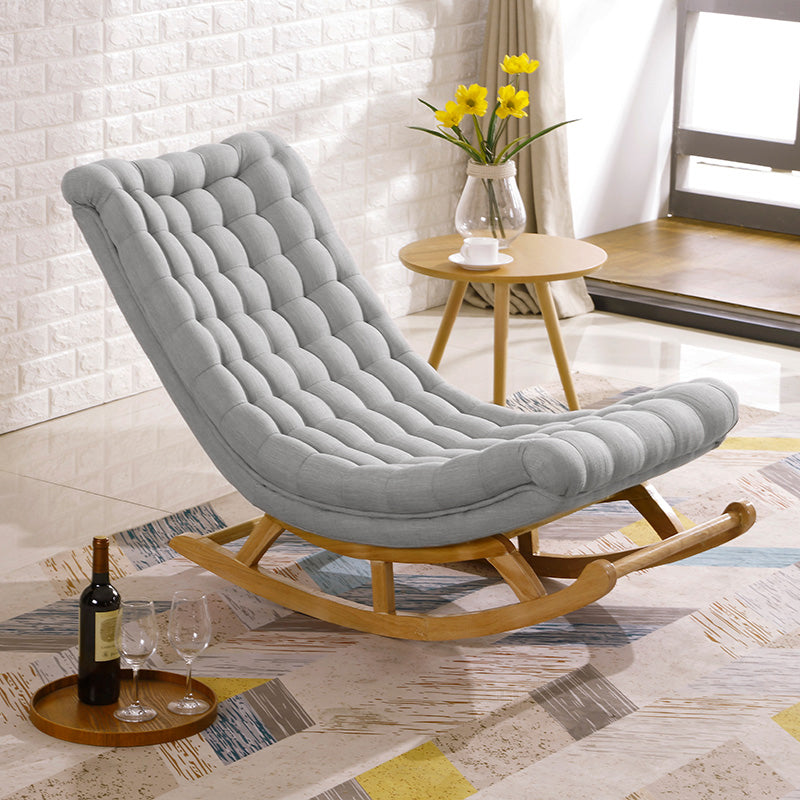 Wood Base Single Lazy Sofa Chair Lounge Leisure Home Rocking Chair