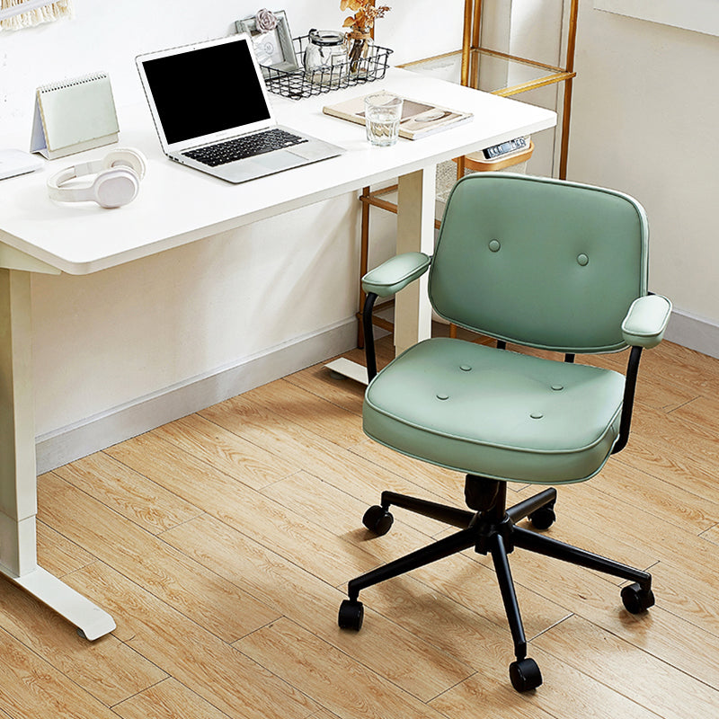 Padded Arms Desk Chair Modern Adjustable Seat Height Swivel Chair with Wheels