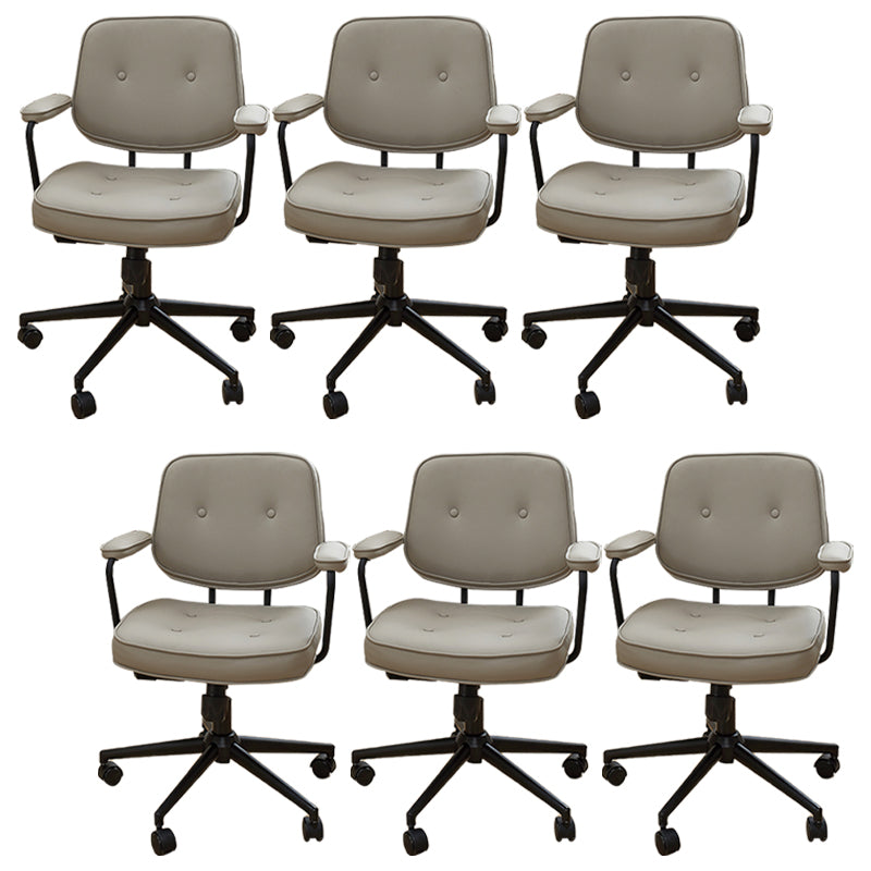 Padded Arms Desk Chair Modern Adjustable Seat Height Swivel Chair with Wheels