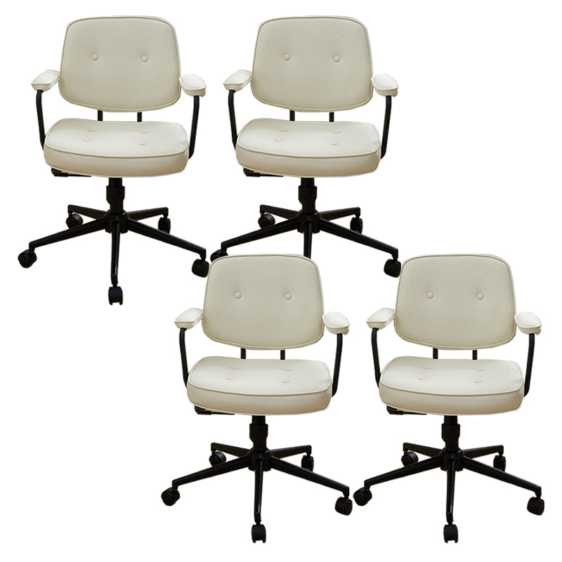 Padded Arms Desk Chair Modern Adjustable Seat Height Swivel Chair with Wheels