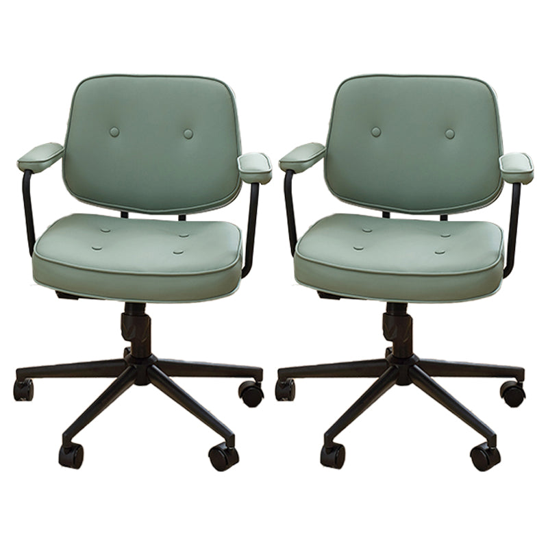 Padded Arms Desk Chair Modern Adjustable Seat Height Swivel Chair with Wheels