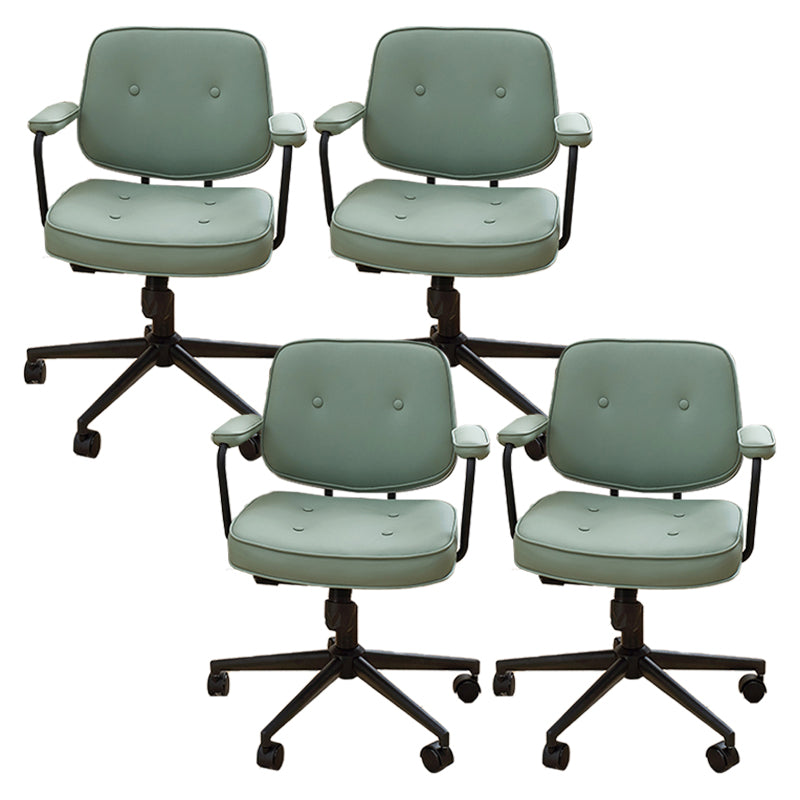 Padded Arms Desk Chair Modern Adjustable Seat Height Swivel Chair with Wheels