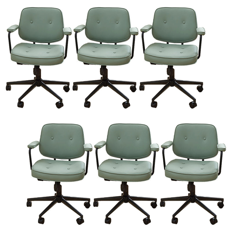 Padded Arms Desk Chair Modern Adjustable Seat Height Swivel Chair with Wheels