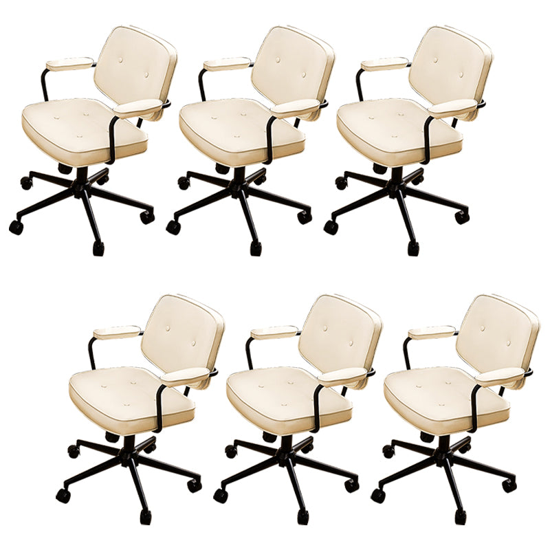 Padded Arms Desk Chair Modern Adjustable Seat Height Swivel Chair with Wheels