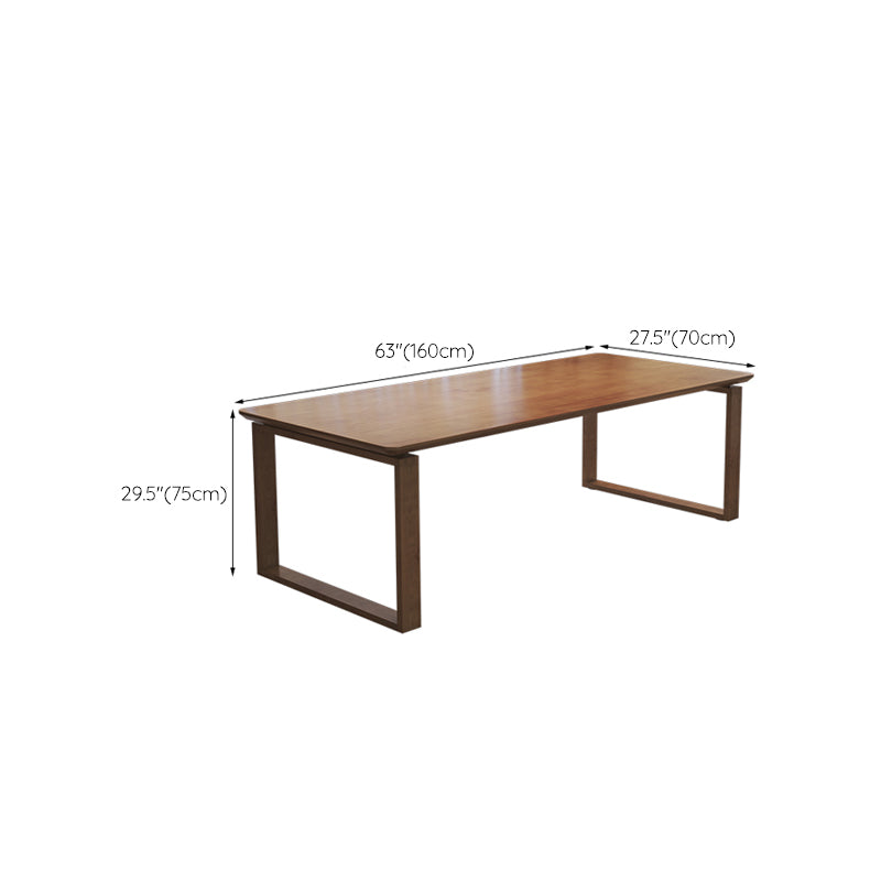 Rectangular Shaped Office Conference Tables Wood Writing Desk in Brown