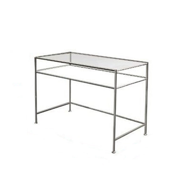 Modern Glass Top Office Desk 23.62" Wide Rectangular Writing Desk