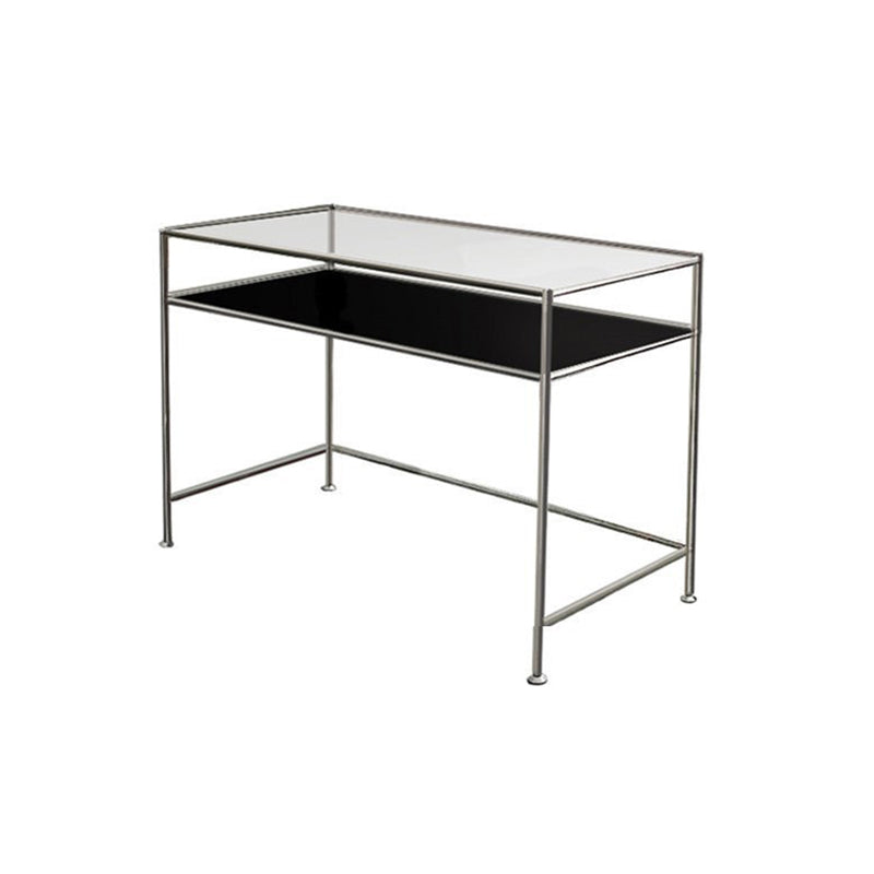 Modern Glass Top Office Desk 23.62" Wide Rectangular Writing Desk