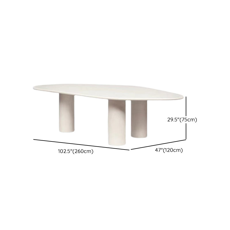 Irregular Shaped Office Conference Table Wood Writing Desk in White