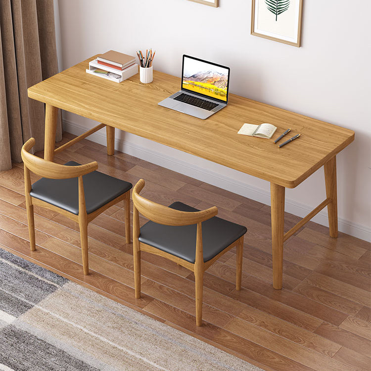 Modern Solid Wood Rectangle Office Desk 29.53" Tall Natural Writing Desk