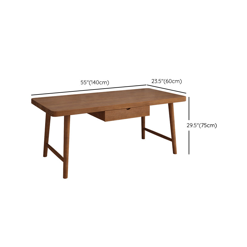 Modern Office Desk Solid Wood Rectangle Writing Desk with H-Base , 29.53" Tall