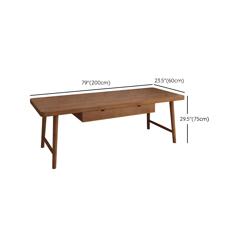 Modern Office Desk Solid Wood Rectangle Writing Desk with H-Base , 29.53" Tall