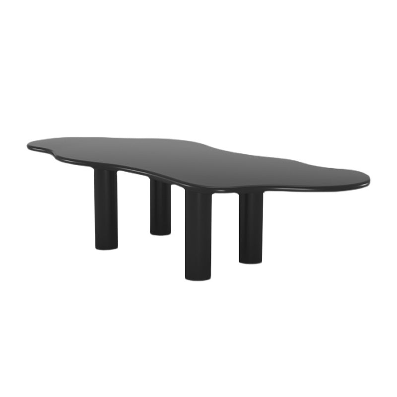 Irregular Shaped Office Conference Table Wood Writing Desk in Black