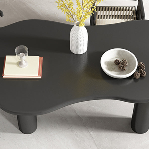 Irregular Shaped Office Conference Table Wood Writing Desk in White/Black