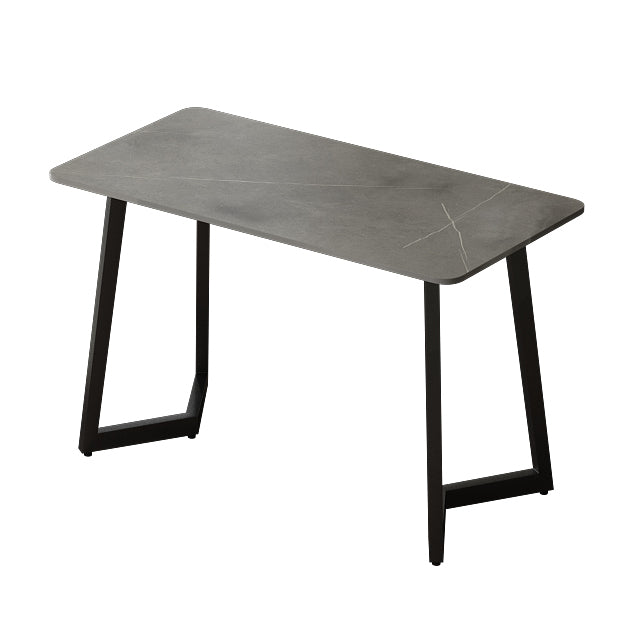 Rectangular Shaped Office Table Stone Writing Desk in Grey/White/Black