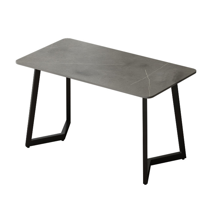 Rectangular Shaped Office Table Stone Writing Desk in Grey/White/Black