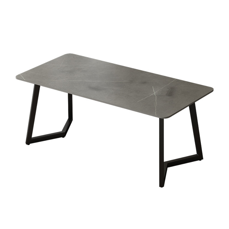 Rectangular Shaped Office Table Stone Writing Desk in Grey/White/Black