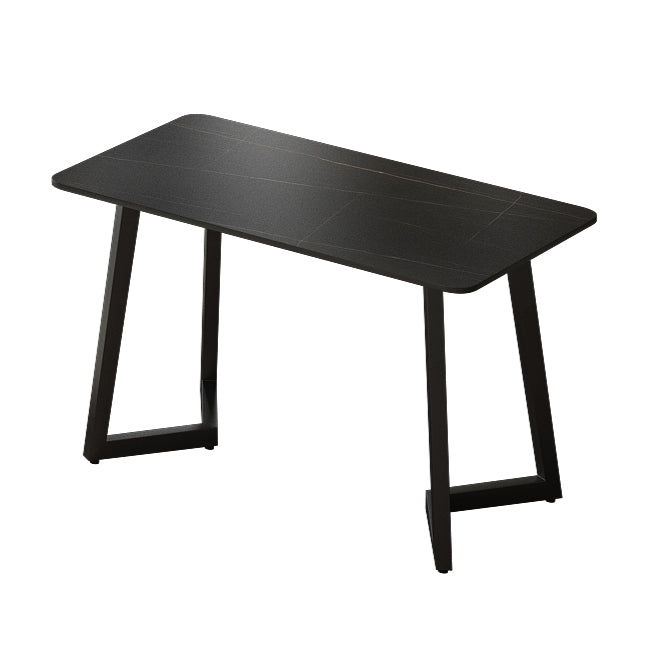 Rectangular Shaped Office Table Stone Writing Desk in Grey/White/Black