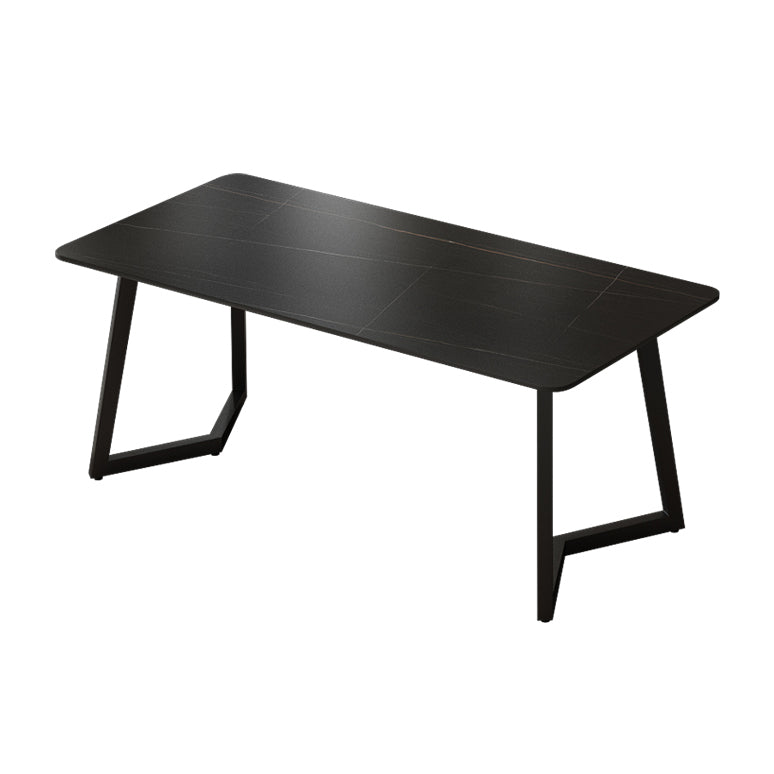 Rectangular Shaped Office Table Stone Writing Desk in Grey/White/Black