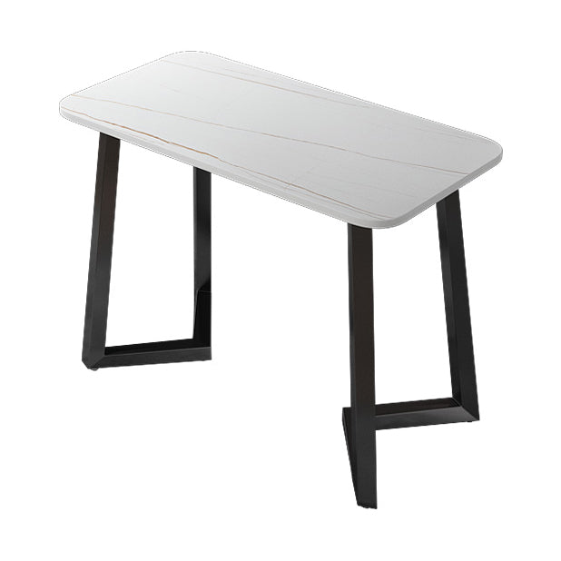 Rectangular Shaped Office Table Stone Writing Desk in Grey/White/Black