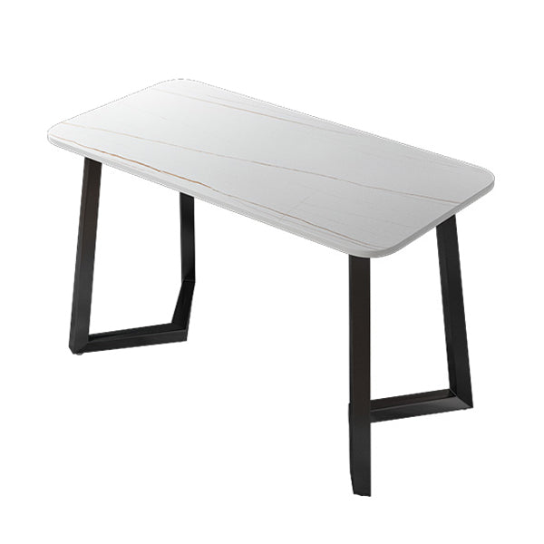 Rectangular Shaped Office Table Stone Writing Desk in Grey/White/Black