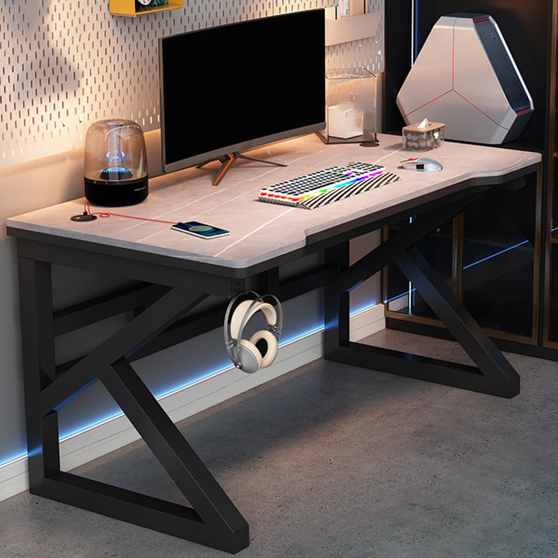 Industrial Gaming Desk Stone Sled Base Computer Desk , 23.62" Wide