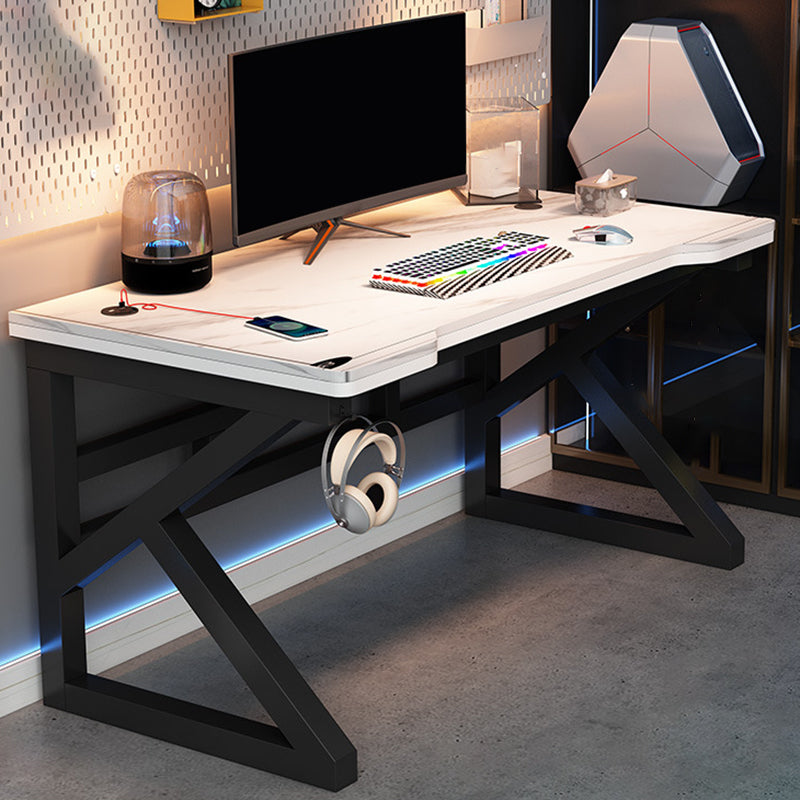 Industrial Gaming Desk Stone Sled Base Computer Desk , 23.62" Wide