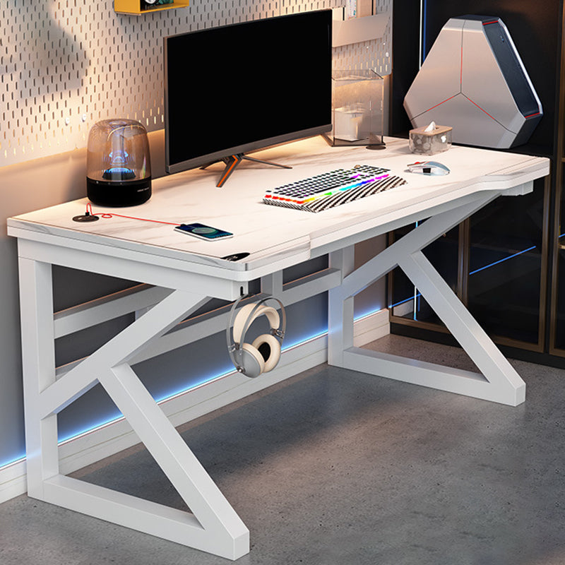 Industrial Gaming Desk Stone Sled Base Computer Desk , 23.62" Wide