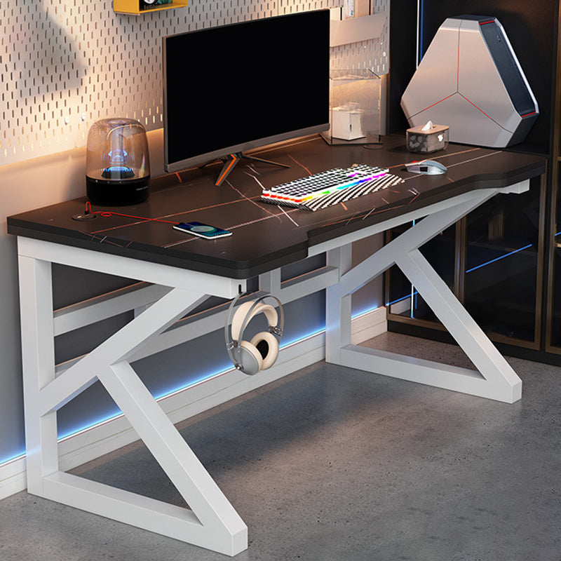 Industrial Gaming Desk Stone Sled Base Computer Desk , 23.62" Wide