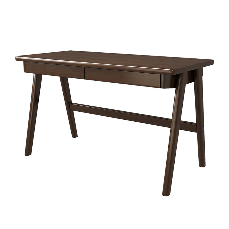 Rectangular Shaped Office Table Stone Writing Desk in Brown/Natural/White