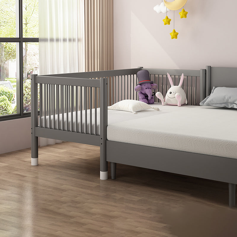 Glam Nursery Crib Beech Washed Natural with Guardrail Nursery Bed