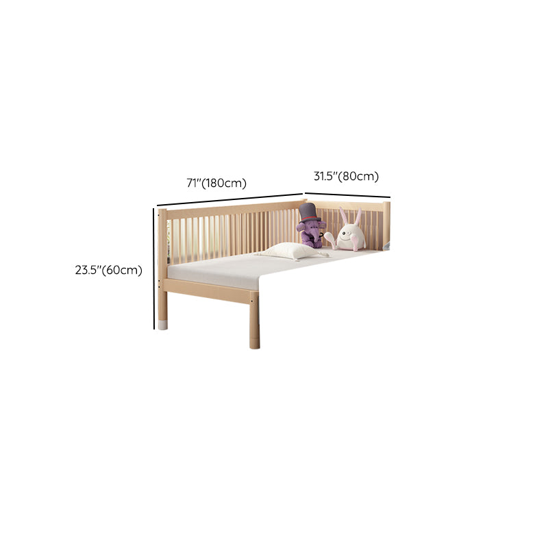 Glam Nursery Crib Beech Washed Natural with Guardrail Nursery Bed