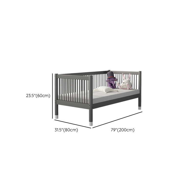 Glam Nursery Crib Beech Washed Natural with Guardrail Nursery Bed