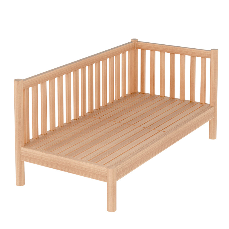 Convertible Solid Wood Baby Crib Glam Nursery Bed with Guardrail