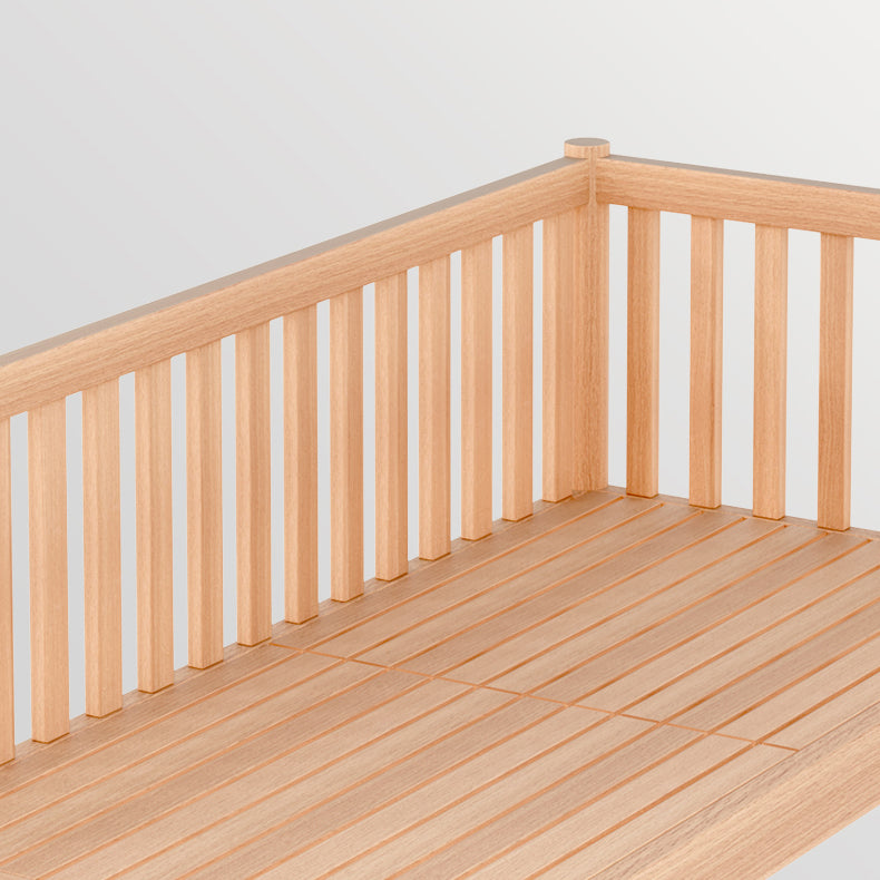 Convertible Solid Wood Baby Crib Glam Nursery Bed with Guardrail