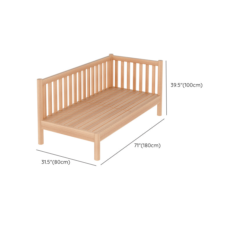 Convertible Solid Wood Baby Crib Glam Nursery Bed with Guardrail