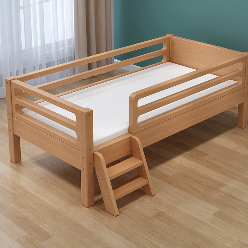 Scandinavian Solid Wood Baby Crib Birch Nursery Bed with Guardrail