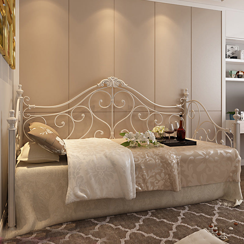 Glam Style Daybed with Headboard and Guardrail in Iron Princess Theme Bed