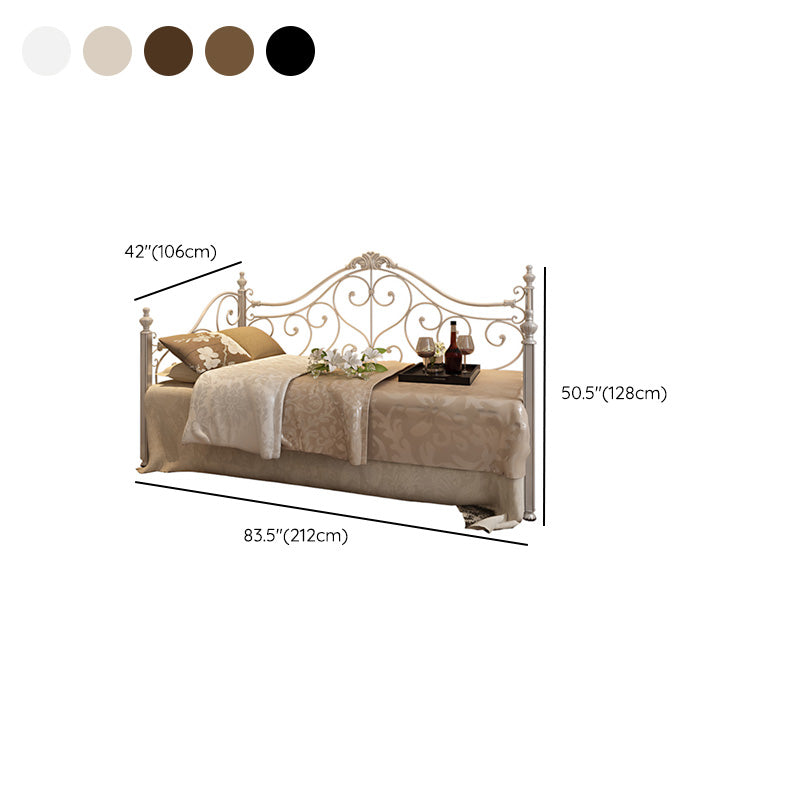 Glam Style Daybed with Headboard and Guardrail in Iron Princess Theme Bed