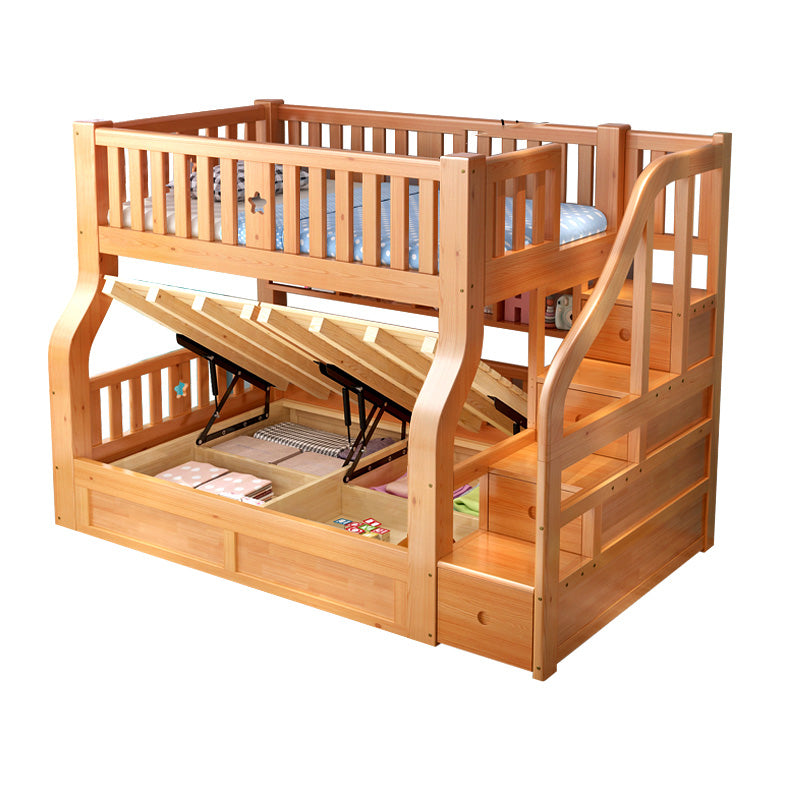 Scandinavian Solid Wood Slat No Theme Storage Natural Bunk Bed